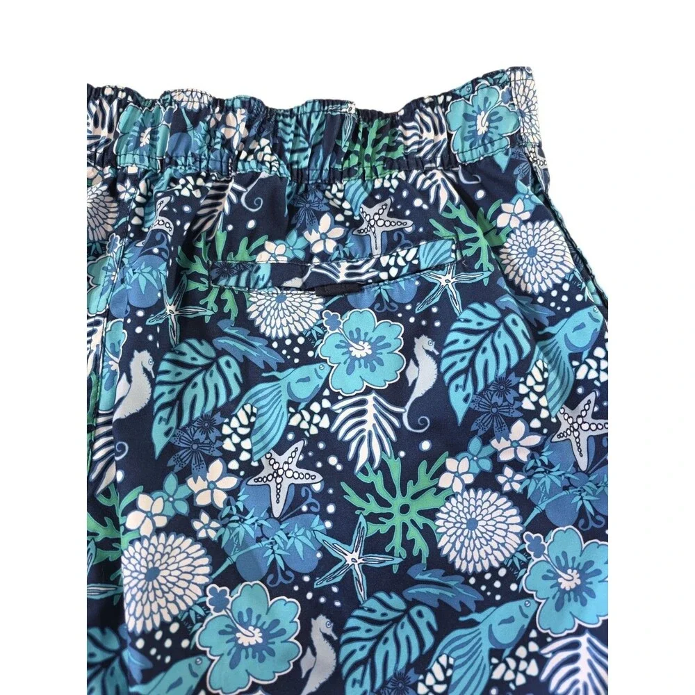 Nautica Mens XXL Board Shorts Swim Trunks Tropical Floral Fish Mesh Lined EUC